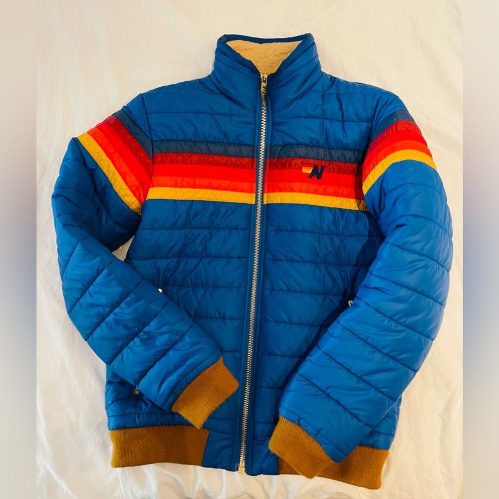 Aviator Nation 5 STRIPE JACKET - SNORKEL BLUE